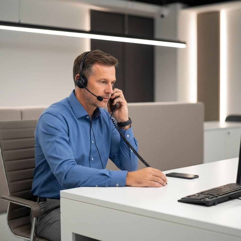 Customer service team member assisting a client